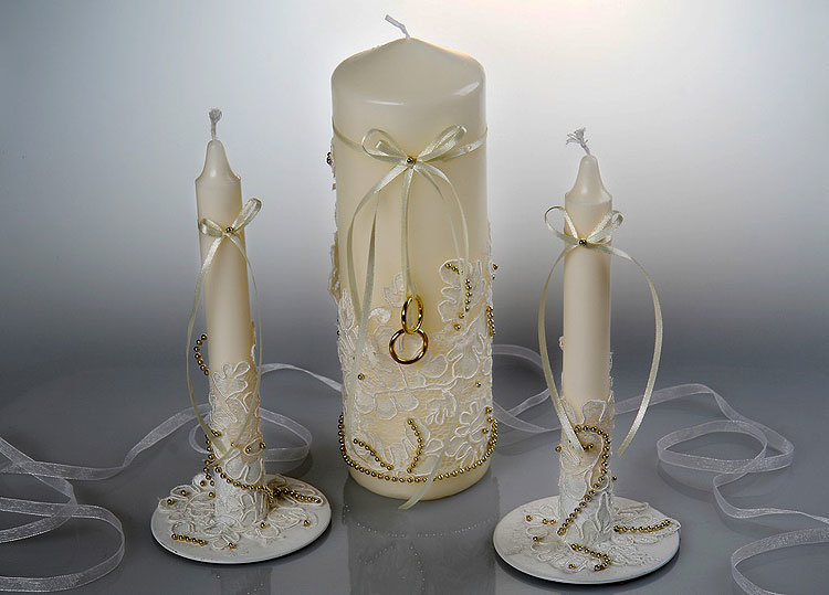 progettazione di decori di candele di nozze