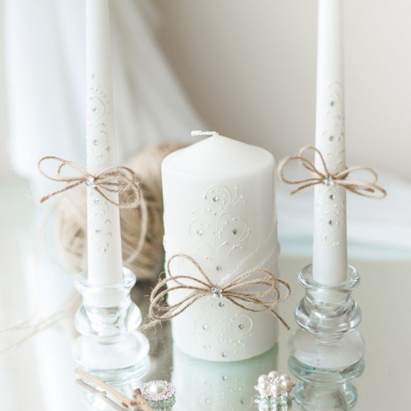 svatební svíčky dekorace