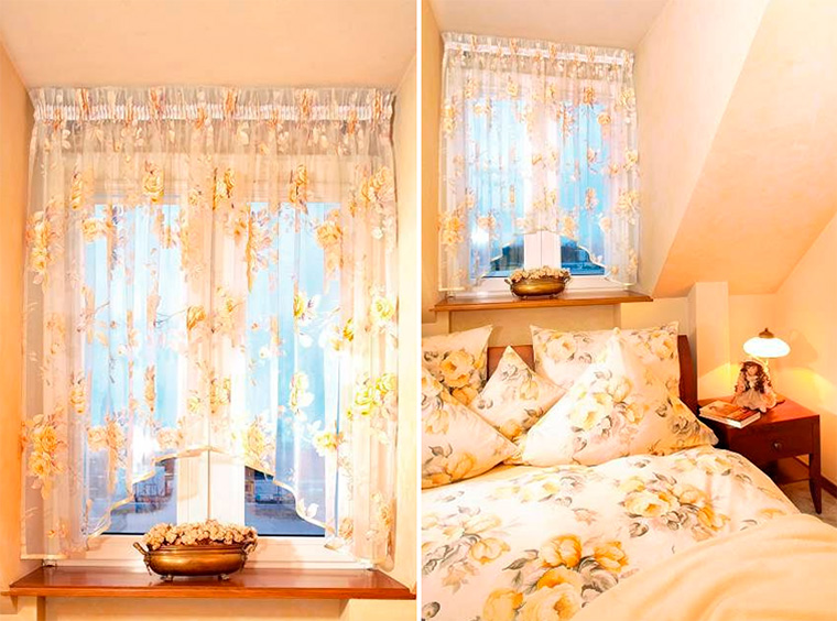 gardiner på små fönster foto design