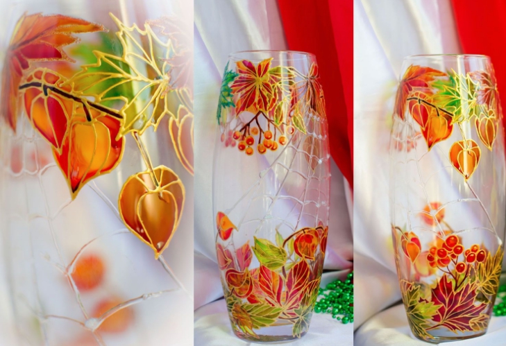 décor de vase vitrail