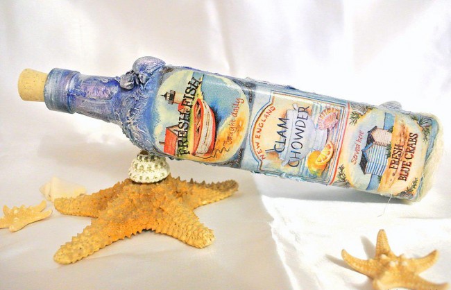 בקבוקים מגזרות DIY עיצוב תמונות