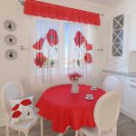 tulle rosso in cucina