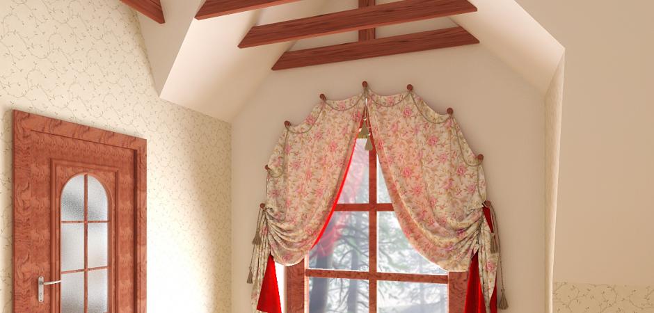 hur man hänger gardiner utan takfotografering