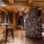 tende in un design di casa in legno
