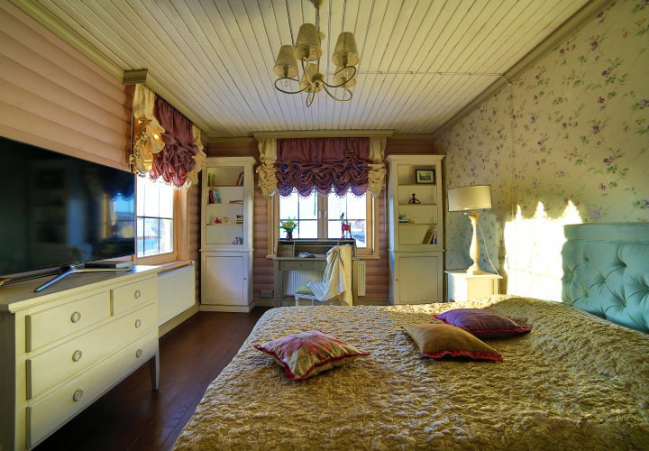 rideaux en textile photo de maison en bois
