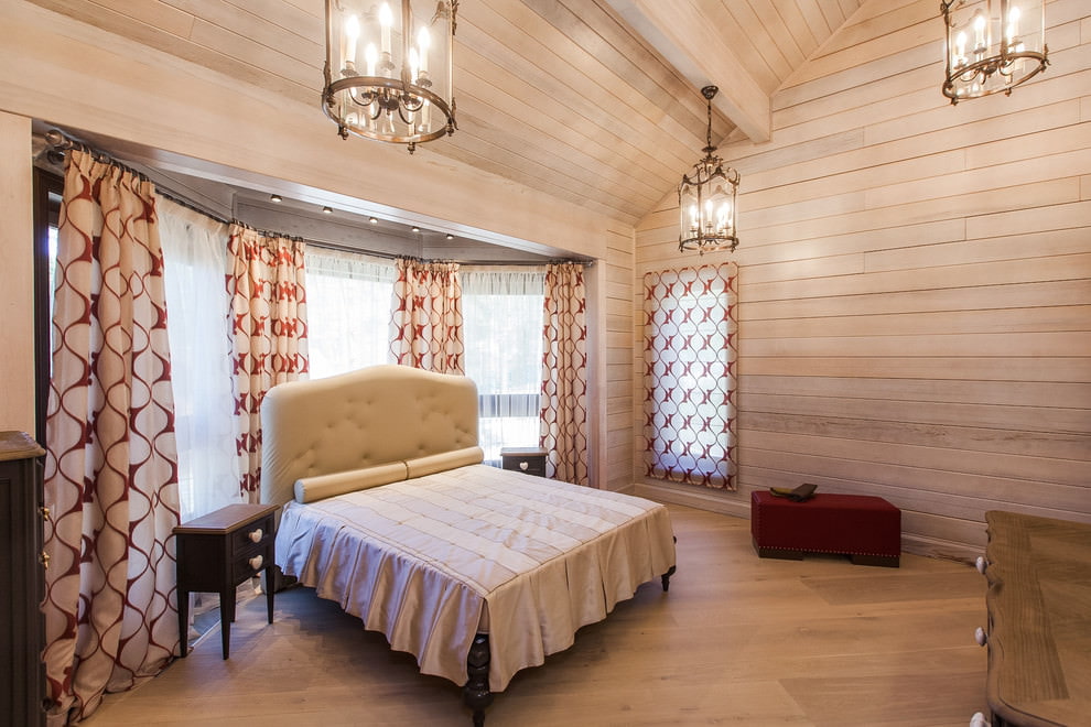 rideaux dans une maison en bois idées de décoration
