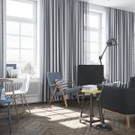 záclony v obývacím pokoji Skandinávský styl