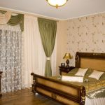 uppsättning gardiner och sängkläder för sovrumsdesignfoton