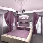 en uppsättning gardiner och sängkläder för sovrummet dekoration