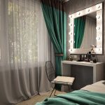 סט של וילונות כיסויי מיטה עבור רעיונות עיצוב חדר השינה