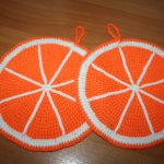 gobelets oranges en crochet