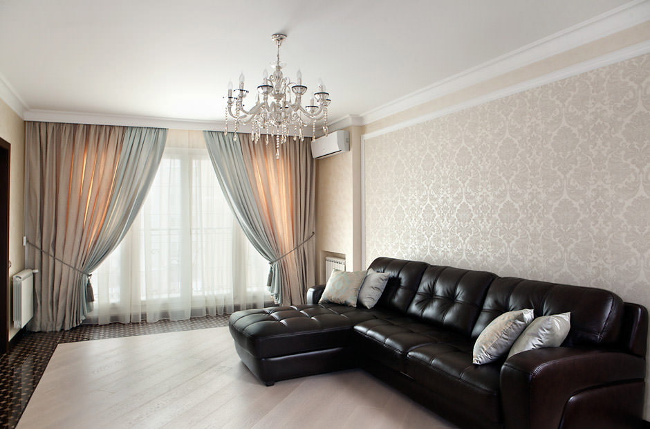 moderna gardiner i vardagsrummet