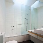 glasgordijn voor ideeën voor de badkamer