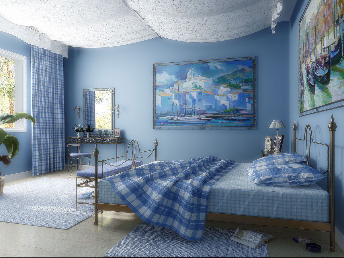 set di tende e copriletti per la decorazione della camera da letto